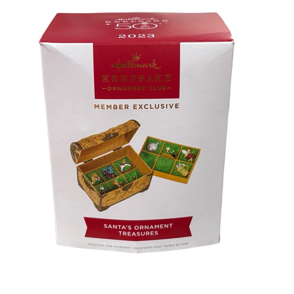 Hallmark Keepsake 50 Anniversary Member Exclusive Christmas Ornament Santa Treas
